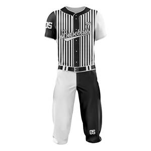 Camiseta de béisbol de poliéster 100% a rayas personalizada, ropa de béisbol y softball profesional, ropa deportiva con botones completos, uniforme en blanco - Product Image 3