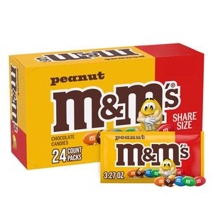M&M'S Chocolate con Leche y Cacahuete, Caramelos Envueltos Individualmente, Tamaño Familiar, Paquete de Caramelos de Chocolate, 78.48 Oz, 24 Unidades - Product Image 6