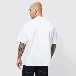 T-shirt respirant pour hommes en coton biologique en polyester à logo personnalisé de grande taille avec épaules tombantes imprimé de transfert de chaleur - Product Image 4