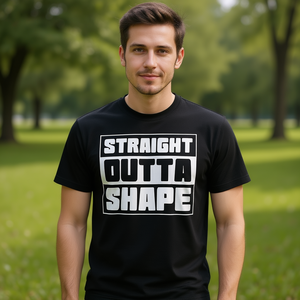 T-Shirt Promozionale Straight Outta Shape Taglie Forti per Persone in Sovrappeso - Product Image 2