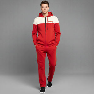 Conjunto Deportivo Personalizado para Hombre, 100% Algodón, Lavado Ácido, Estampado de Dos Tonos, Corte Holgado, Estilo Vintage, Sudadera con Capucha y Pantalones Deportivos - Product Image 1