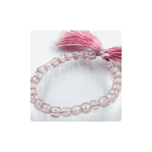 8 Inches High Quality Pink Rose Quartz Faceted Box Shape <b>Heishi</b> <b>Beads</b> 8mm Premium Stone <b>Beads</b> Strand for Jewelry Making - Product Image 4