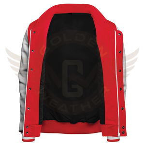 OEM Manufacturer High Quality <b>Men's</b> Chenille Embroidery Leather Sleeves Custom Sustainable Breathable Water Resistant <b>Jacket</b> - Product Image 3