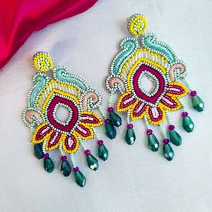 Pendientes Rojos para Mujer, Pendientes Personalizados con Múltiples Cuentas, Joyería Festiva para Mujer al Mejor Precio, Pendientes con Cuentas - Product Image 4