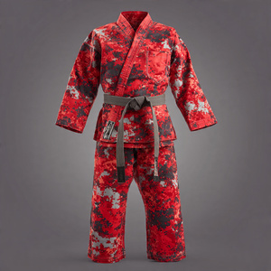 ชุดศิลปะการต่อสู้ ชุดคาราเต้ลายพรางสีแดง ชุดคาราเต้ผู้ชาย ชุดมวย ชุดยูโด ชุดคาราเต้ - Product Image 1