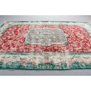 Alfombra de 5,2x8,3 pies, Alfombra Turca Vintage, Alfombra de Lana Roja - Product Image 3