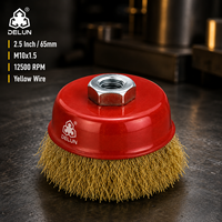 Brosse à fil cranté DELUN pour meuleuse d'angle avec filetage M10 M14 5/8-11, fil en acier au carbone et en acier inoxydable