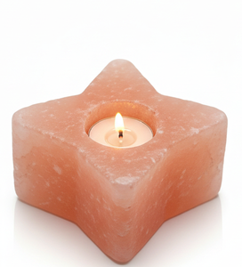 Star Shape Natural <b>Pink</b> Himalayan Salt Tea Light <b>Candle</b> Holder Hand Carved Crystal Rock Votive Stand for Wedding Home Decor - Product Image 5