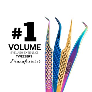 Meilleure pince à épiler professionnelle de haute qualité en acier inoxydable pour extension de cils, pointe plate et en fibre personnalisée pour une utilisation beauté des cils volumineux - Product Image 3