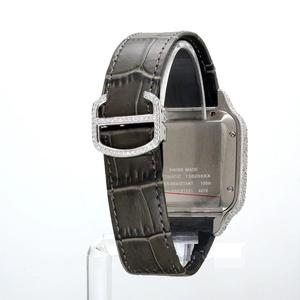 Montre de luxe carrée en moissanite VVS1, sertie de diamants, pour homme, avec cadran squelette, lunette personnalisée, mouvement à quartz, 41 mm - Product Image 4