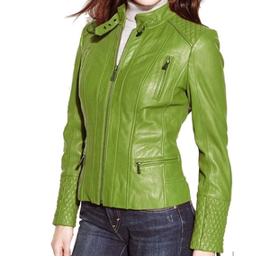 2024 nouveau Design femmes longue veste d'hiver en cuir véritable avec col montant fermeture éclair respirant Viscose Sherpa doublure OEM en gros - Product Image 1