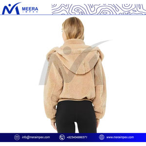 Premium Women's Full-Zip <b>Fleece</b> <b>Jacket</b> <b>with</b> Adjustable Hood, and Cozy Sherpa <b>Lining</b> for All-Season Warmth and Style - Product Image 3