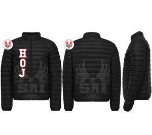 Veste matelassée en polyester brodée pour femmes Heroines of Jericho |   Veste bomber matelassée personnalisée pour femmes HOJ avec broderie maçonnique - Product Image 1