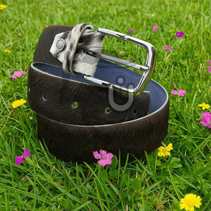 Cinturón de Cuero Vacuno con Pelo Natural para Hombre |   Hebilla de Aleación Occidental de Alta Resistencia y Calidad Premium con Estampado Animal Personalizable - Product Image 1