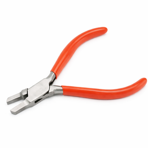 Pince à bec plat de haute qualité de 4 pouces (100 mm) en acier inoxydable, taille personnalisable avec poignée en PVC pour le cintrage de fils et les loisirs créatifs - Product Image 1