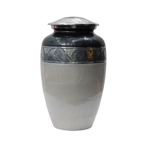 Urnes funéraires modernes en aluminium pour adultes avec belle finition en étain et émail bleu ciel pour les funérailles et le stockage des cendres - Product Image 4