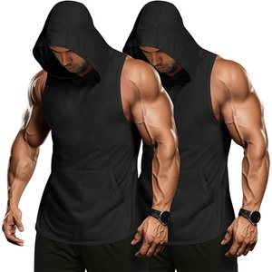 Chaleco sin mangas con capucha para hombre, de color sólido, transpirable, de poliéster, con bolsillos, estilo casual. - Product Image 2