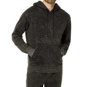 100% Cotton Winter Hooded Solid Acid Wash Tracksuit for <b>Men</b>-Custom Made High Quality ODM OEM Service - Product Image 2