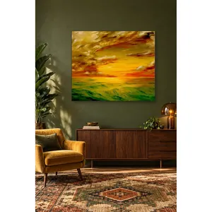 Impression sur toile abstraite Fida Flame-Colored Sky Sunset - Product Image 2