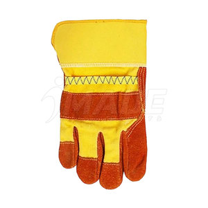 Gants de travail gréeur canadiens Gants de sécurité pour le travail à la paume en cuir fendu de vache - Product Image 4