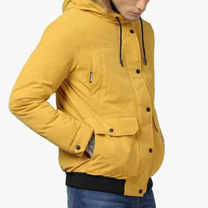 Parka de nailon de calidad superior para hombre, chaqueta con logotipo personalizado impreso, ropa de calle larga de Color sólido para invierno con cuello levantado - Product Image 5
