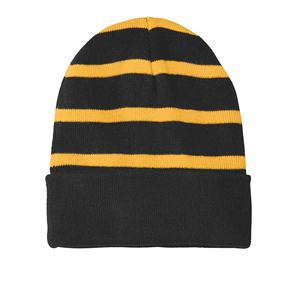 Bonnets de qualité supérieure chapeau en tricot froid bonnet rayé de haute qualité avec manchette bonnet d'hiver chapeaux pour femmes hommes - Product Image 3