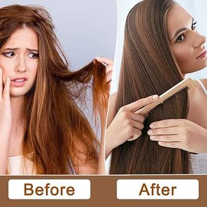 Peigne en bois de Neem pour la croissance des cheveux, naturel, antistatique, pour coiffage, cheveux humides ou secs, bouclés, épais, ondulés, usage domestique ou professionnel, emballé en boîte, poli, IBS - Product Image 5