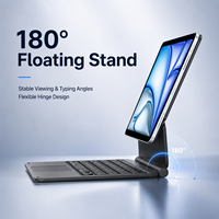 Étui clavier magnétique inclinable avec suspension, métallique, modulaire, à fixation rapide, avec pavé tactile et rangement pour stylet, style ordinateur portable, alimenté par USB-C