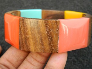 Bracelets en résine de bambou acrylique personnalisables, style bohème, écologiques, tendance, bijoux de vacances, cadeaux - Product Image 5