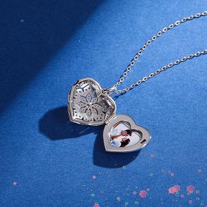 Jeulia Custom Birthstone Hollow Heart Photo <b>Locket</b> Necklace in Gold Plated Stainless Steel - Product Image 6
