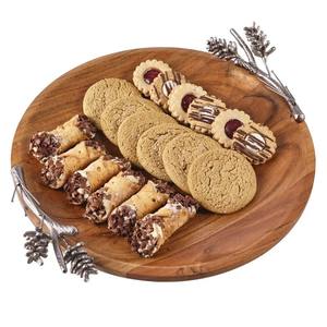 Plateau de service rond en bois d'acacia tendance - Product Image 3