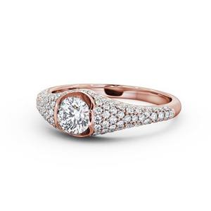 Lab Grown Diamond GIA Certified Yellow Gold Cluster Dome Anillo de compromiso y bodas Regalo de aniversario para mujeres a precio mayorista - Product Image 3