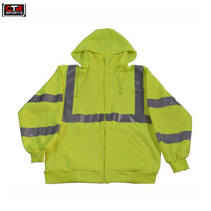 High Quality Factory Production Zip-Up Waterproof Construction Hoodie High Visibility with Reflective <b>Tape</b> Plus Size Wholesale - Product Image 6