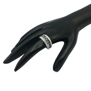 แหวนเพชรหลากสีสีธรรมชาติสีเงิน925ปู3แถว0.94 CTS สไตล์คลาสสิกสำหรับงานแต่งงานงานหมั้นของขวัญงานเลี้ยง - Product Image 5