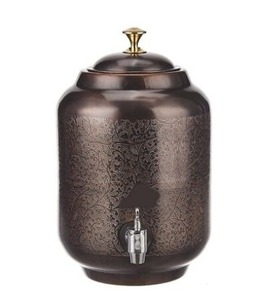 2025สินค้าขายดีแกะสลักโบราณ matka ทองแดงมรดกโบราณ5 LTR ส่วนผสมที่ลงตัวระหว่างประเพณีและศิลปะ - Product Image 6