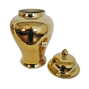 Jarrón de Jengibre de Lujo en Aluminio de Primera Calidad con Acabado en Color Dorado, Jarrón Decorativo de Metal de Alta Calidad con Accesorios - Product Image 1