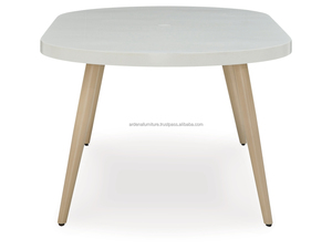 Ensemble de table à manger en rotin moderne ARDENA, robuste, avec chaises de jardin confortables, pour l'ameublement extérieur, utilisation dans les parcs et les villas - Product Image 3