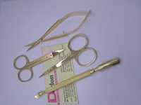 Pousse-cuticules double extrémité Dorlon en acier inoxydable plaqué or 24 carats, outils de manucure pour nail art, 5,5 pouces, durable, réutilisable, Pakistan