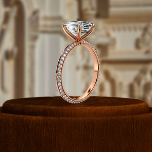 แหวนหมั้นเพชรเลี้ยงในห้องปฏิบัติการ 1 กะรัต ทรงมรกต ประดับเพชรแบบ Pave แหวนแต่งงาน ได้รับการรับรองจาก IGI ทองคำขาว 14k ของขวัญที่ดีที่สุดสำหรับเธอในวันพิเศษ - Product Image 5