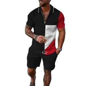 Ensemble Streetwear d'été pour homme Polo à manches courtes et fermeture éclair imprimé en 3D Taille Plus Respirant pour un usage décontracté - Product Image 4