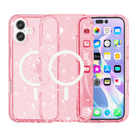 Coque à paillettes magnétiques pour Iphone Sparkle TPU + PC avec compatibilité Magsa et étui anti-jaunissement pour téléphone portable pour Iphone 17