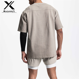 T-shirts personnalisés pour hommes de haute qualité, coupe classique, col rond, toile épaisse, délavée à l'acide, décontractée, grandes tailles, séchage rapide et respirant - Product Image 2