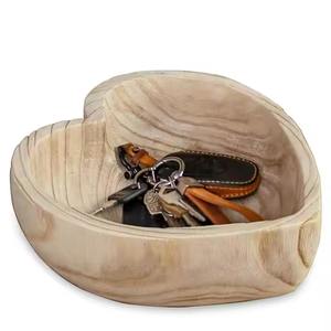 Wooden Heart Shape Bowl Multi Use Design for Kitchen Makeup <b>Kit</b> Storage Kids Play Accessory Wholesale Price with Low MOQ - Product Image 5