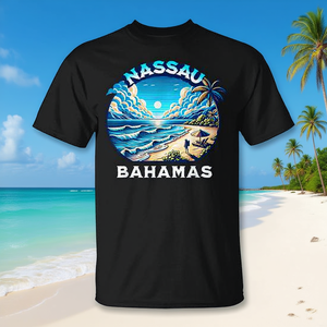 T-Shirt Souvenir di Nassau Bahamas, Design Personalizzabile Promozionale per Viaggiatori - Product Image 3