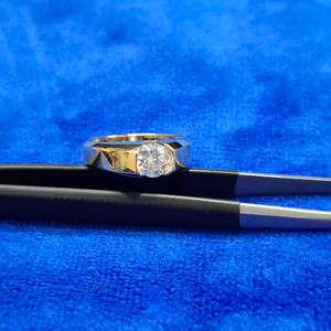 Bague de fiançailles solitaire en diamant de laboratoire taillé à la main D GLEAM JEWELS Or jaune 14 carats massif Certifié IGI Fête de mariage VVS-VS - Product Image 1