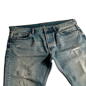 กางเกงยีนส์เดนิมทรงตรงสไตล์วินเทจสำหรับผู้ชาย ซักล้างแบบวินเทจ สำหรับฤดูใบไม้ผลิ/ฤดูร้อน |   รับผลิต/ออกแบบตามสั่ง ขายส่ง เสื้อผ้าสตรีทแวร์ฮิปฮอป ผ้าฝ้าย 100% ระบายอากาศได้ดี กันน้ำ - Product Image 4