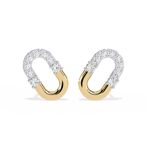Boucles d'oreilles en or 18 carats brillantes avec diamant de laboratoire, boucles d'oreilles de qualité supérieure - Product Image 1
