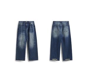 กางเกงยีนส์ขายาวสำหรับผู้ชายกางเกงยีนส์ทรงตรงทันสมัยผ้ายีนส์ยืดได้สไตล์หรู - Product Image 4