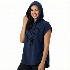 Prix de gros, sweats à capuche pour femmes élégants à ourlet rond, couleurs personnalisées, tailles, design, coton doux et confortable, réduction en gros, sweats à capuche sans manches - Product Image 1