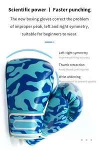 Vente directe usine – Gants de boxe en cuir PU de haute qualité, écologiques, réglables, protection UV, logo et couleur personnalisables pour le sport/la gym - Product Image 6